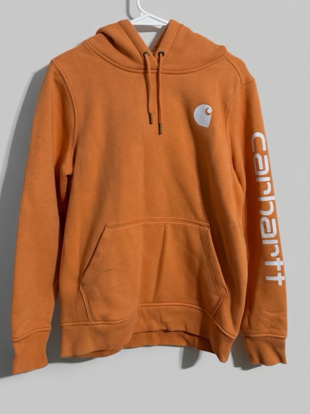 Carhartt Orange Logo Hoodie Sweatshirt for Women